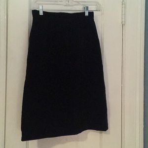 Vintage Black Velvet Pencil Skirt w/ slit